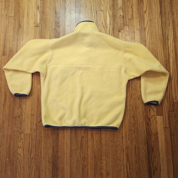Patagonia Synchilla Vintage Mens Size L Yellow Snap Fleece - Picture 6 of 7